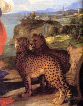 Animal Painting - Baco y Ariadnedetail Tiziano Pantera de Tiziano